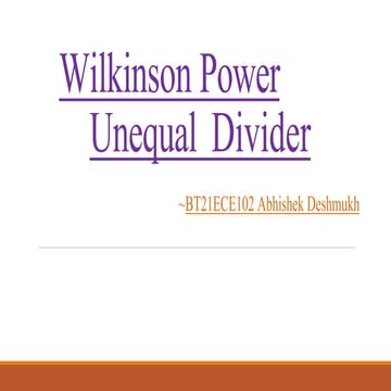 BT21ECE101A Wilkinson power divider,.pptx