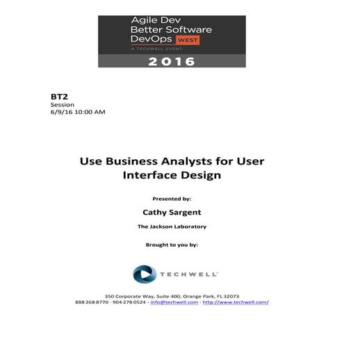Use Business Analysts for User Interface Design