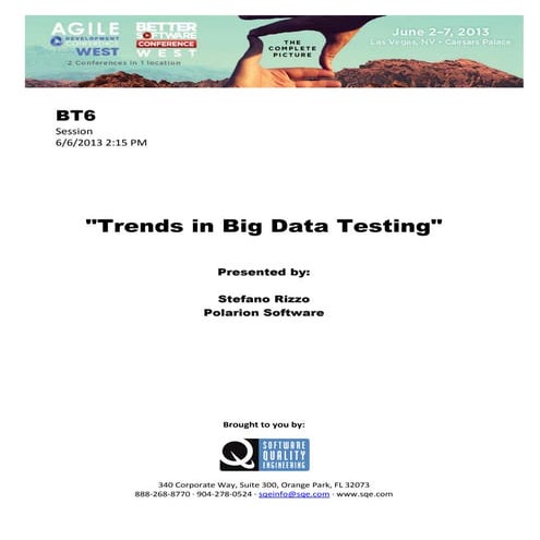 Trends in Big Data Testing