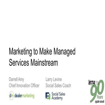 Marketing to Make Managed Services Mainstream 