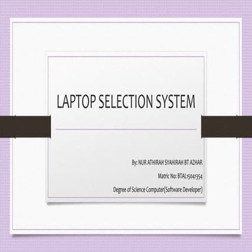 Laptop Selection System