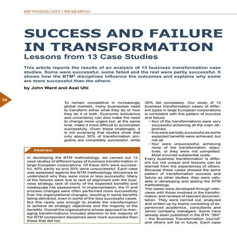 BTA Online 360 Journal - Success and Failure in Transformation