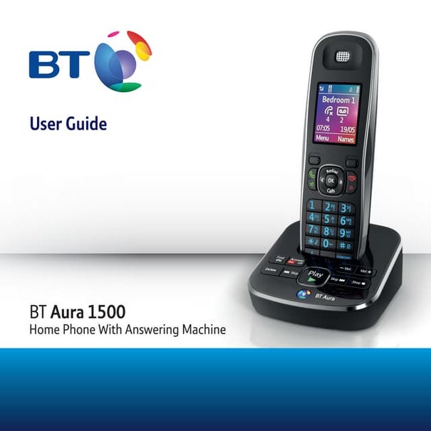 BT Aura 1500 Digital Cordless Telephone User Guide