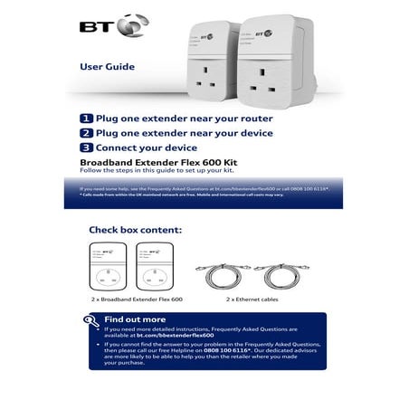 BT Broadband Extender 600 Kit - Adattatori Powerline AV600 Ethernet - Ricondizionato Testato - Foto 4