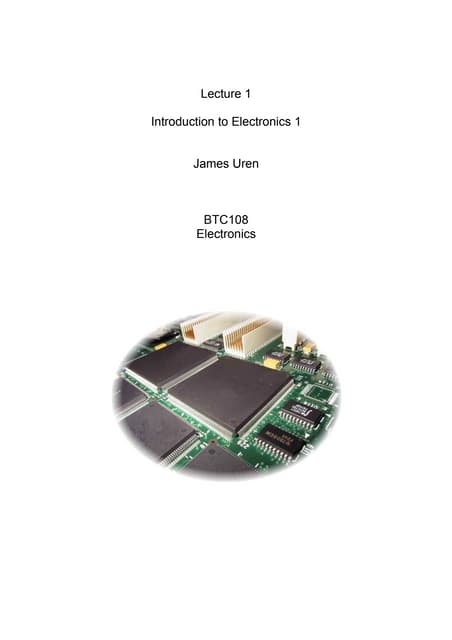 BTC108 1 Introduction To Electronics 1