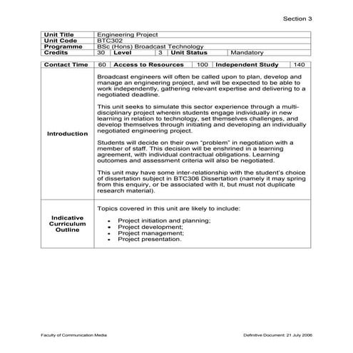 BTC3: Engineering Project Brief