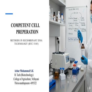 Inoue Method of Competent Cell Preperation | PPTX