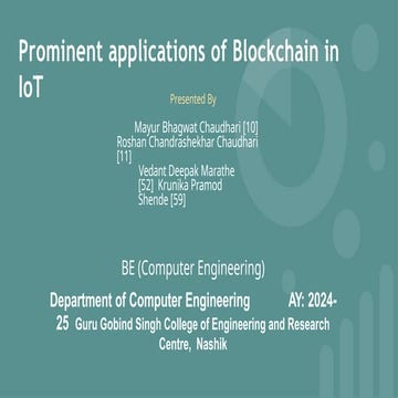Blockchain With IoT - Top Blockchain IoT Use Cases | PDF