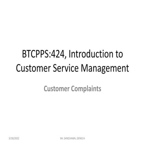 Introduction to Customer Service Management