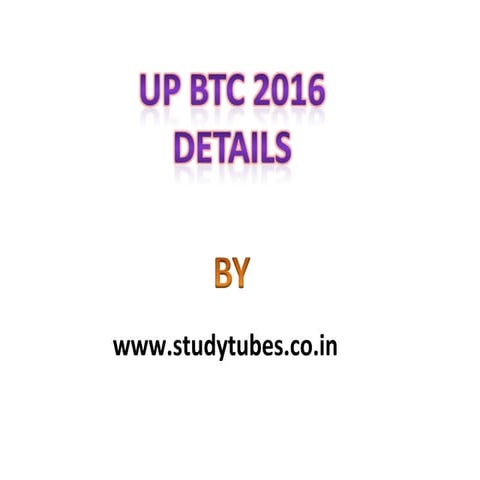 BTC Notification 2016 PPT