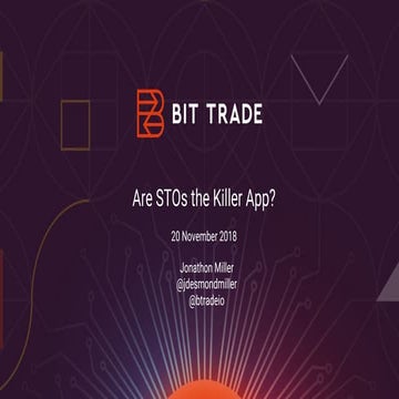 Crypto Sydney meetup - Bit Trade - Are STOs the Killer App | PDF