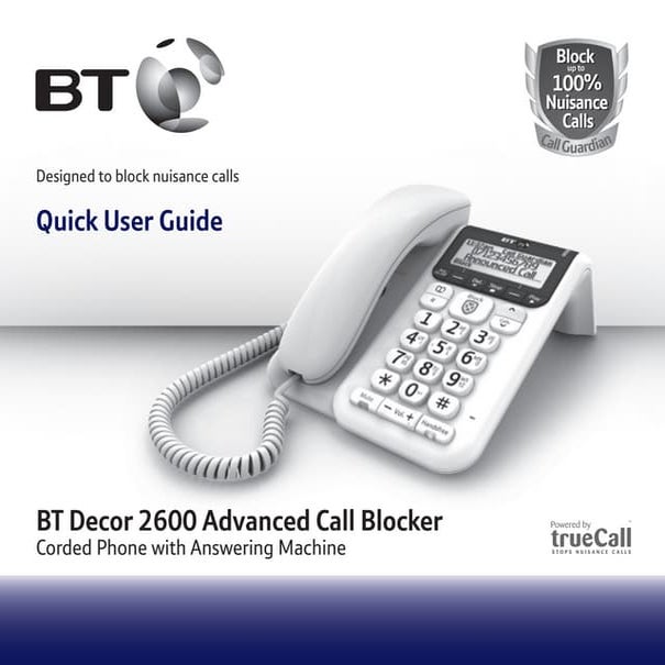 BT Decor 2600 Corded Phone Advanced Call Blocker