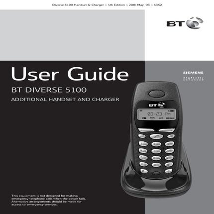 Bt diverse 5100  User Guide from Telephones Online  www.telephonesonline.co.uk