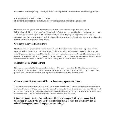 Btec hnd-in-computing-and-systems-development-information-technology-essay