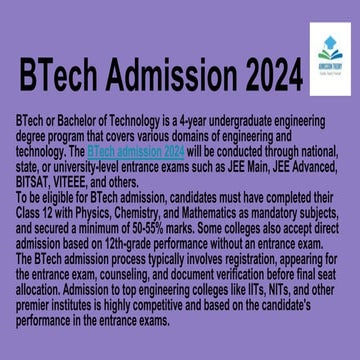 BTech Admission 2024: Course, Fee, Eligibility, Entrance