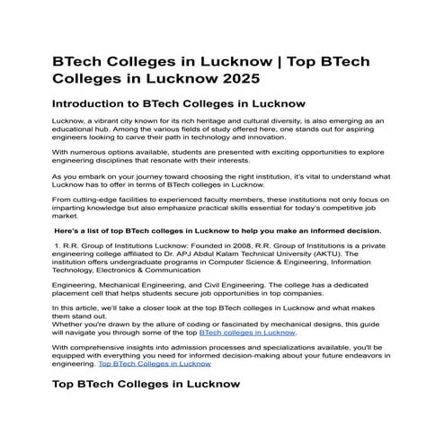 BTech Colleges in Lucknow _ Top BTech Colleges in Lucknow 2025.pdf