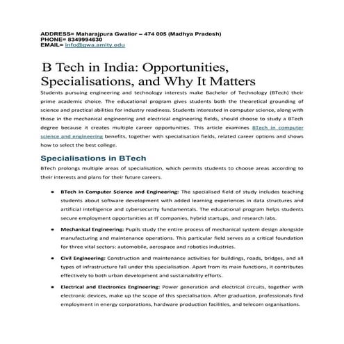 BTech | PDF