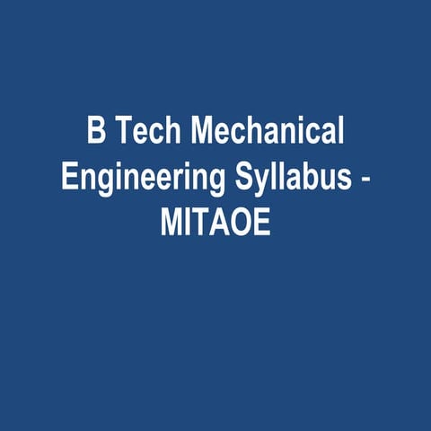 B tech mechanical engineering syllabus - MITAOE