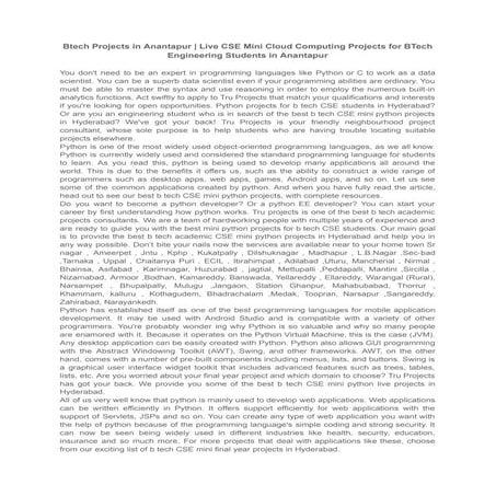 Btech Projects in Anantapur _ Live CSE Mini Cloud Computing Projects ...