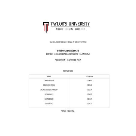 Building Technology 1_Report_IBS (Industralized Building System)