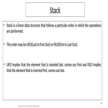 introduction to stack data stuctures linear | PPTX