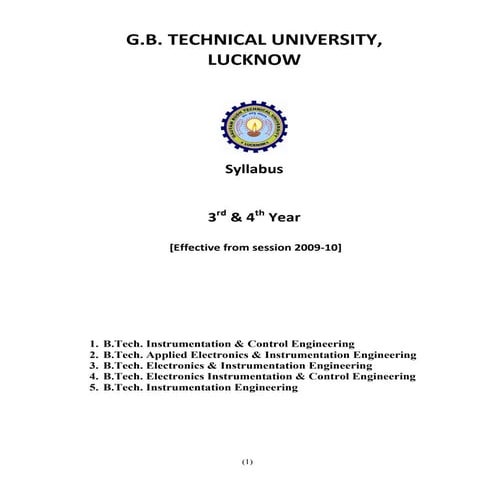 Btec instrumentation  control