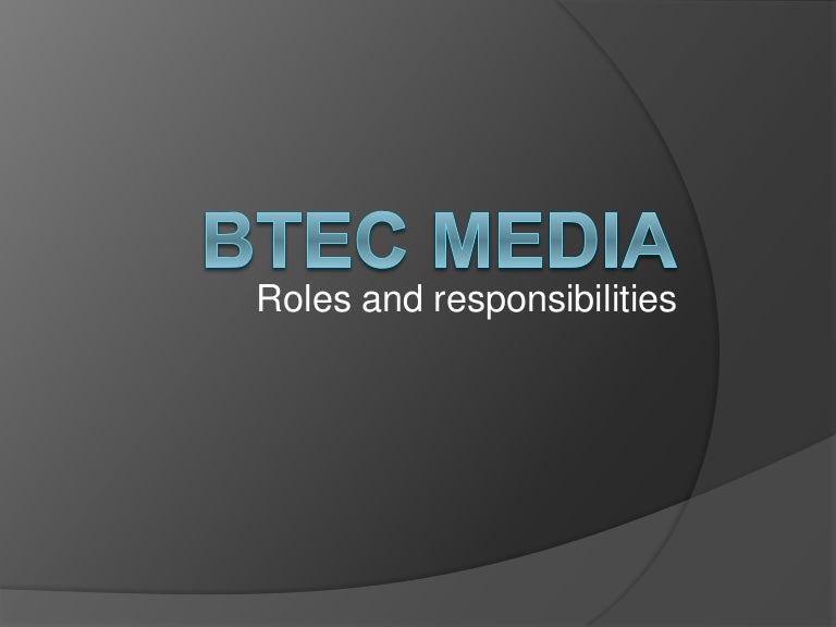 Btec media job roles ppt