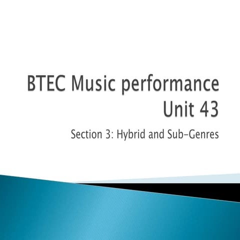Btec music performance unit 43 section 3