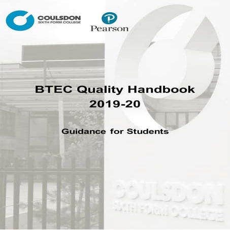 Btec quality handbook for students 19/20