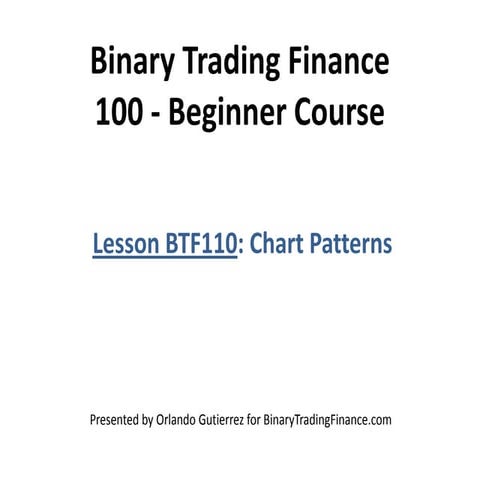 Lesson BTF110. Chart Patterns for Binary Trading