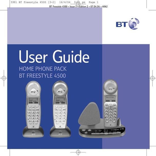 Bt freestyle 4500 User Guide from Telephones Online  www.telephonesonline.co.uk