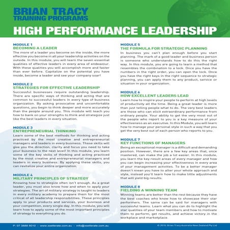 High Perfromance Leadership
