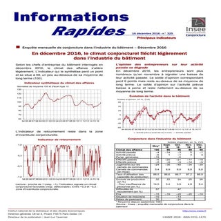 Insee- Bâtiment climat conjoncturel