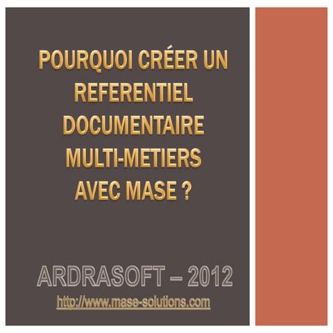 Bâtir un référentiel multi métiers