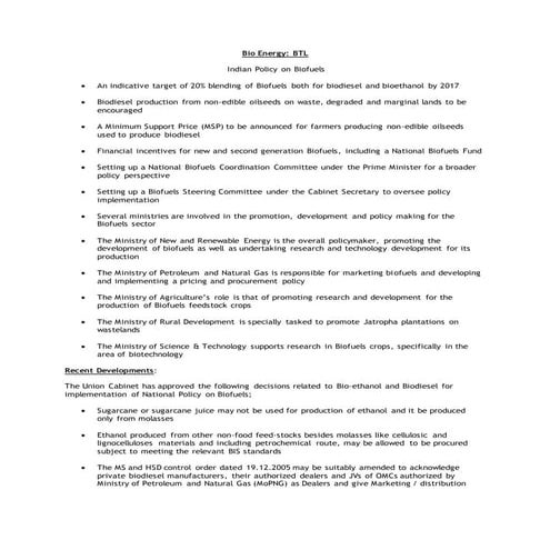 BIomass to Liquids - Biodiesel Refinery 2G