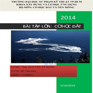 BÀI TẬP LƠN: CƠ HỌC ĐẤT