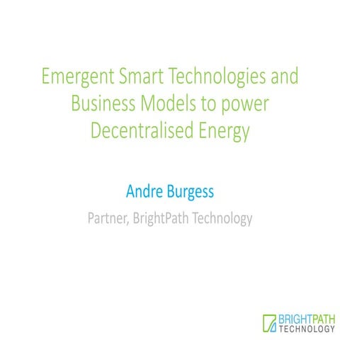 Smart Energy Business Models and Technologies