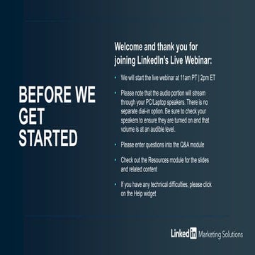 Back to LinkedIn: Fundamentals of Marketing on LinkedIn