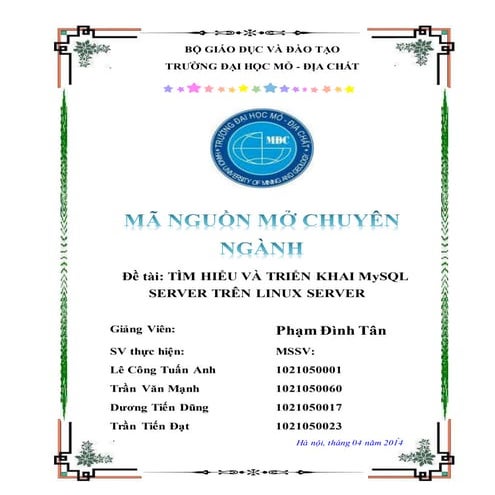 Tìm hiểu và triển khai MySQL Server trên Linux server