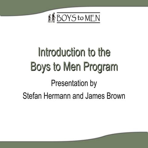 Boys to Men Mentoring Introduction