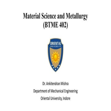 Btme 402 part-1, Material Science