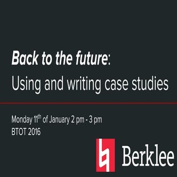 Using and writing case studies at Berklee