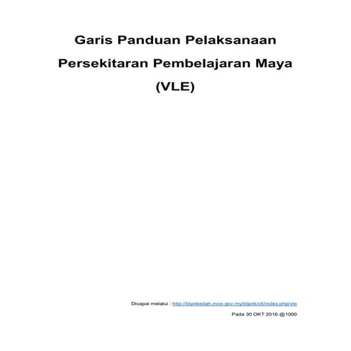 BTP 201509 - Garis Panduan Pelaksanaan Persekitaran Pembelajaran Maya (Dicapa...