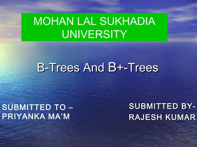 B trees dbms