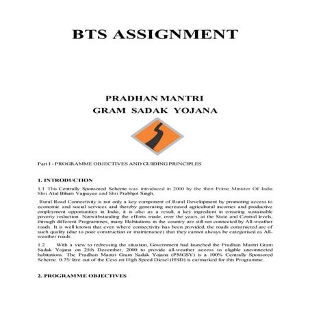 PRADHAN MANTRI GRAM  SADAK  YOJANA