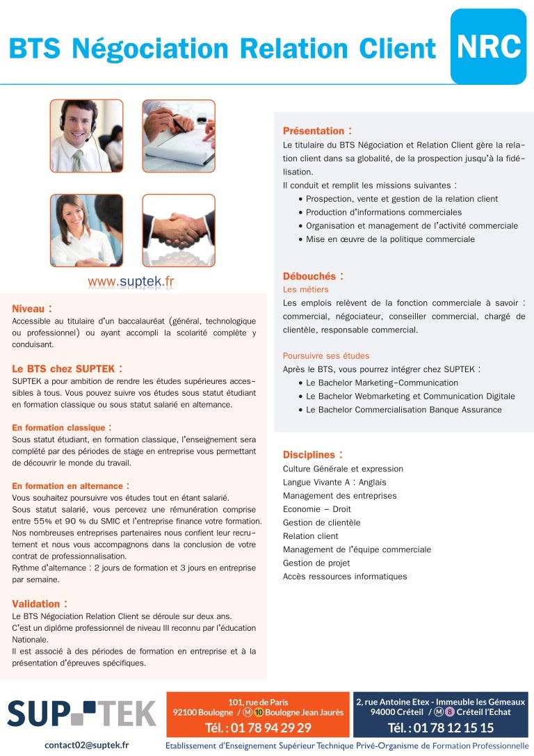 Bts négociation relation client