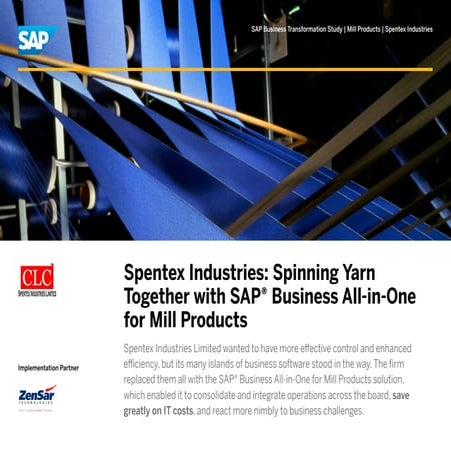 Understand how a leading textiles organization achieved effective control and enhanced efficiency through Zensar SAP textile solution