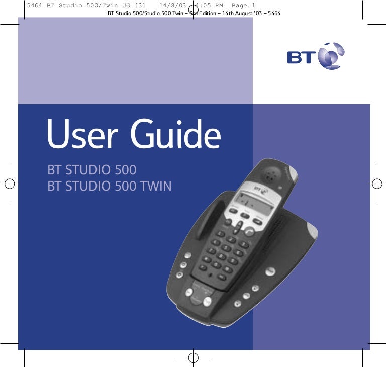 BT Studio 500 User Guide from Telephones Online www.telephonesonlin…