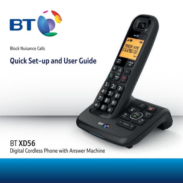 BT XD56 Digital Cordless Phone User Guide