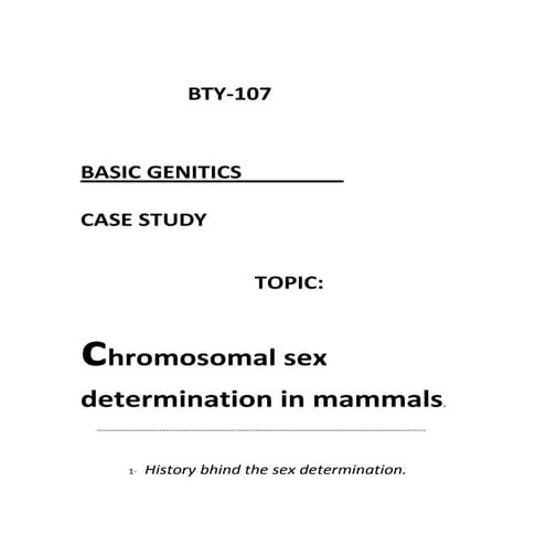  Chromosomal sex determination